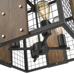 Best Pirce ✨ Patriot Lighting® Elegant Home Finn III Black Rustic Wood Cage Pendant 😉 -Patriot Lighting Sales FinnIII 4
