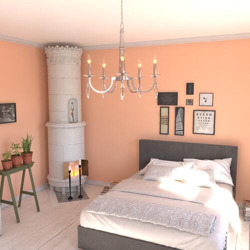 New 🛒 Patriot Lighting® Hoyne Polished Nickel 5 Light Chandelier 🎉 8 New 🛒 Patriot Lighting® Hoyne Polished Nickel 5 Light Chandelier 🎉 - Image 6