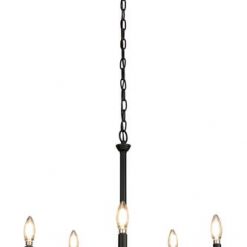 Promo 🤩 Patriot Lighting® Cura Black 5-Light Chandelier 🎉 -Patriot Lighting Sales Kichler 82348 Menards 3518700 Side