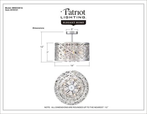Hot Sale 🔥 Patriot Lighting® Elegant Home Braylen Chrome 5-Light Semi-Flush Mount Ceiling Light 😍 7 Hot Sale 🔥 Patriot Lighting® Elegant Home Braylen Chrome 5-Light Semi-Flush Mount Ceiling Light 😍 - Image 5