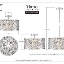 Top 10 🥰 Patriot Lighting® Elegant Home Braylen Chrome 6-Light Pendant ✔️ 17 Top 10 🥰 Patriot Lighting® Elegant Home Braylen Chrome 6-Light Pendant ✔️ -Patriot Lighting Sales MND3381Bdimensionimage