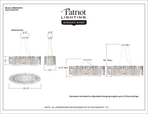 Best deal ✨ Patriot Lighting® Elegant Home Braylen Chrome 7 Light Island Light 🎉 4 Best deal ✨ Patriot Lighting® Elegant Home Braylen Chrome 7 Light Island Light 🎉 - Image 2