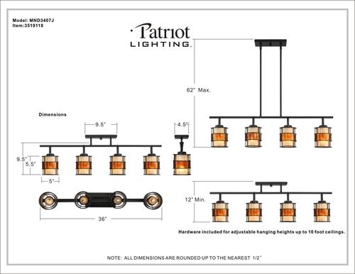Deals 😀 Patriot Lighting® Lorenzo Bronze 4 Light Island Light ⌛ 10 Deals 😀 Patriot Lighting® Lorenzo Bronze 4 Light Island Light ⌛ - Image 8