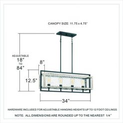 Buy ⌛ Patriot Lighting Elegant Home Patriot Lighting® Elegant Home Bastein Black 4 Light Island Light ✨ -Patriot Lighting Sales MND4155B DIM