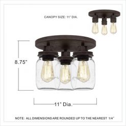 Top 10 ✨ Patriot Lighting® Wheland Matte Black 3-Light Semi-Flush Mount Ceiling Light 💯 9 Top 10 ✨ Patriot Lighting® Wheland Matte Black 3-Light Semi-Flush Mount Ceiling Light 💯 -Patriot Lighting Sales MND4244E DIM