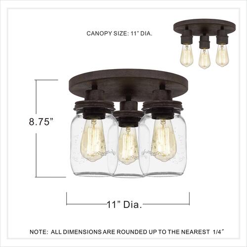 Top 10 ✨ Patriot Lighting® Wheland Matte Black 3-Light Semi-Flush Mount Ceiling Light 💯 6 Top 10 ✨ Patriot Lighting® Wheland Matte Black 3-Light Semi-Flush Mount Ceiling Light 💯 - Image 4