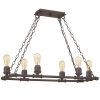 Hot Sale 🛒 Patriot Lighting® Elegant Home Pipper Matte Black 6 Light Island Light ✔️ -Patriot Lighting Sales MND4313A1