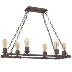 Hot Sale 🛒 Patriot Lighting® Elegant Home Pipper Matte Black 6 Light Island Light ✔️ -Patriot Lighting Sales MND4313A1 2