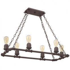 Hot Sale 🛒 Patriot Lighting® Elegant Home Pipper Matte Black 6 Light Island Light ✔️ -Patriot Lighting Sales MND4313A1 3
