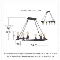 Hot Sale 🛒 Patriot Lighting® Elegant Home Pipper Matte Black 6 Light Island Light ✔️ -Patriot Lighting Sales MND4313A1 DIM