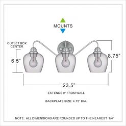 Best Pirce ⭐ Patriot Lighting® Shira Brushed Nickel 3-Light Vanity Light ⌛ 15 Best Pirce ⭐ Patriot Lighting® Shira Brushed Nickel 3-Light Vanity Light ⌛ -Patriot Lighting Sales MND4415C1 DIM