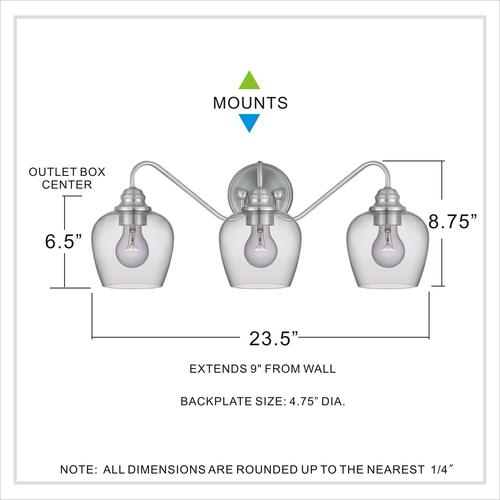 Best Pirce ⭐ Patriot Lighting® Shira Brushed Nickel 3-Light Vanity Light ⌛ 9 Best Pirce ⭐ Patriot Lighting® Shira Brushed Nickel 3-Light Vanity Light ⌛ - Image 7