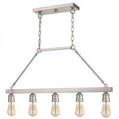 Deals 🧨 Patriot Lighting® Beaman Brushed Nickel 5 Light Island Light 🛒 -Patriot Lighting Sales MND4428A 2
