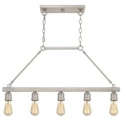 Deals 🧨 Patriot Lighting® Beaman Brushed Nickel 5 Light Island Light 🛒 -Patriot Lighting Sales MND4428A 4