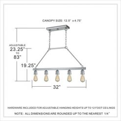 Deals 🧨 Patriot Lighting® Beaman Brushed Nickel 5 Light Island Light 🛒 -Patriot Lighting Sales MND4428A DIM