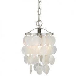 Best Pirce 👍 Patriot Lighting® Elsa Capiz Shell Satin Nickel Pendant 🔥