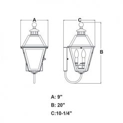 Best Sale 💯 Patriot Lighting® Nottingham Textured Black 3-Light Outdoor Wall Light 🎉 11 Best Sale 💯 Patriot Lighting® Nottingham Textured Black 3-Light Outdoor Wall Light 🎉 -Patriot Lighting Sales T0079 DWG