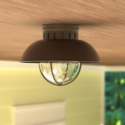 Coupon 🔔 Patriot Lighting® Harwich Burnished Bronze Outdoor Flush Mount Light 😉 -Patriot Lighting Sales T0143 LF1