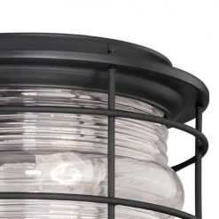 Budget 👏 Patriot Lighting® Hyannis Textured Black 2-Light Outdoor Flush Mount Light 🌟 -Patriot Lighting Sales T0167 1
