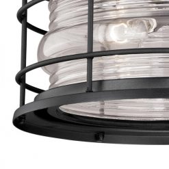 Budget 👏 Patriot Lighting® Hyannis Textured Black 2-Light Outdoor Flush Mount Light 🌟 -Patriot Lighting Sales T0167 3