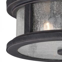 Brand new ⭐ Patriot Lighting® Cumberland Rust Iron 2-Light Outdoor Flush Mount Light 🔥 -Patriot Lighting Sales T0290 1