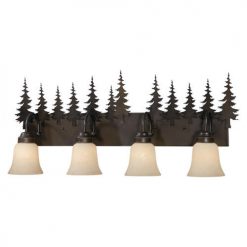 Brand new ⌛ Patriot Lighting® Yosemite Burnished Bronze 4 Light Vanity Light 😉