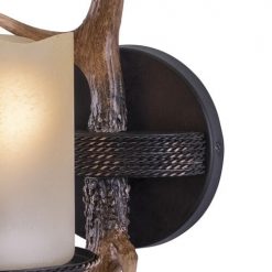 New ⌛ Patriot Lighting® Yoho Black Walnut 1 Light Antler Vanity Light 👍 -Patriot Lighting Sales W0032 1