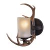 New ⌛ Patriot Lighting® Yoho Black Walnut 1 Light Antler Vanity Light 👍 -Patriot Lighting Sales W0032