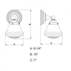 Outlet 🧨 Patriot Lighting® Huntley Satub Nickel 1 Light Vanity Light 💯 9 Outlet 🧨 Patriot Lighting® Huntley Satub Nickel 1 Light Vanity Light 💯 -Patriot Lighting Sales W0167 DWG