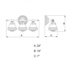 Best deal 🧨 Patriot Lighting® Huntley Satin Nickel 3 Light Vanity Light 👍 -Patriot Lighting Sales W0171 DWG