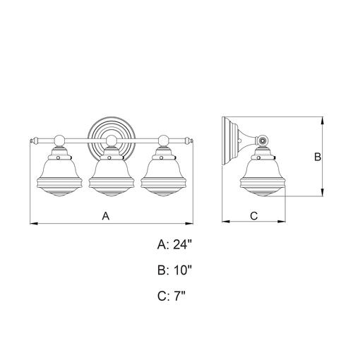 Best Pirce 🎁 Patriot Lighting® Huntley Oil Rubbed Bronze 3 Light Vanity Light 🛒 6 Best Pirce 🎁 Patriot Lighting® Huntley Oil Rubbed Bronze 3 Light Vanity Light 🛒 - Image 4