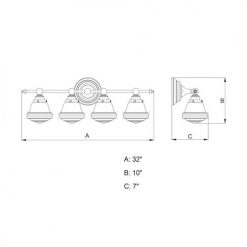 Top 10 ⌛ Patriot Lighting® Huntley Oil Rubbed Bronze 4 Light Vanity Light 👏 -Patriot Lighting Sales W0191 DWG