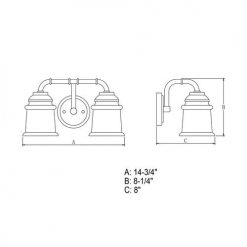 Discount 🧨 Patriot Lighting® Toledo Satin Nickel 2 Light Vanity Light 😀 15 Discount 🧨 Patriot Lighting® Toledo Satin Nickel 2 Light Vanity Light 😀 -Patriot Lighting Sales W0240 DWG