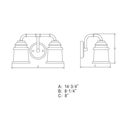 Discount ⌛ Patriot Lighting® Toledo Natural Brass 2 Light Vanity Light 💯 7 Discount ⌛ Patriot Lighting® Toledo Natural Brass 2 Light Vanity Light 💯 - Image 5