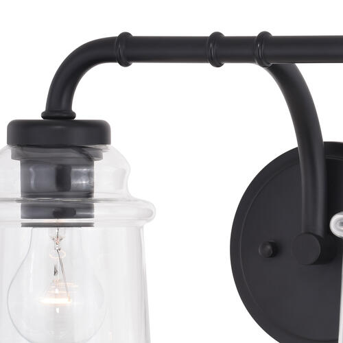 Outlet 👏 Patriot Lighting® Toledo Matte Black 2 Light Vanity Light ⭐ 4 Outlet 👏 Patriot Lighting® Toledo Matte Black 2 Light Vanity Light ⭐ - Image 2