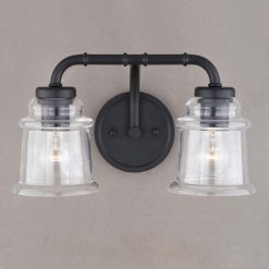 Outlet 👏 Patriot Lighting® Toledo Matte Black 2 Light Vanity Light ⭐ 12 Outlet 👏 Patriot Lighting® Toledo Matte Black 2 Light Vanity Light ⭐ -Patriot Lighting Sales W0349 5
