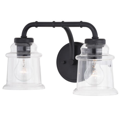 Outlet 👏 Patriot Lighting® Toledo Matte Black 2 Light Vanity Light ⭐ 3 Outlet 👏 Patriot Lighting® Toledo Matte Black 2 Light Vanity Light ⭐