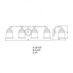 Buy 😀 Patriot Lighting® Toledo Matte Black 4 Light Vanity Light ✨ -Patriot Lighting Sales W0351 DWG