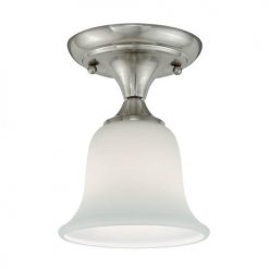 Best deal 🎉 Patriot Lighting® Paige Satin Nickel 1-Light Semi-Flush Mount Ceiling Light ✔️