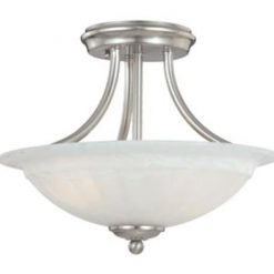Discount 🎉 Patriot Lighting® Savvy Satin Nickel 2-Light Semi-Flush Mount Ceiling Light ✔️