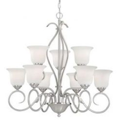 Promo 🌟 Patriot Lighting® Samantha 9-Light Satin Nickel Chandelier 🌟