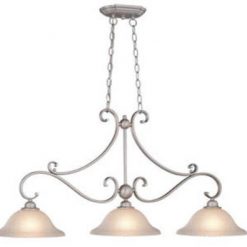 Budget 🎉 Patriot Lighting® Monrovia Brushed Nickel 3-Light Island Light ⌛